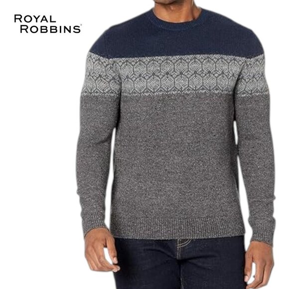 Royal Robbins Wool Blend Nordic Sweater L Gray - Picture 2 of 13